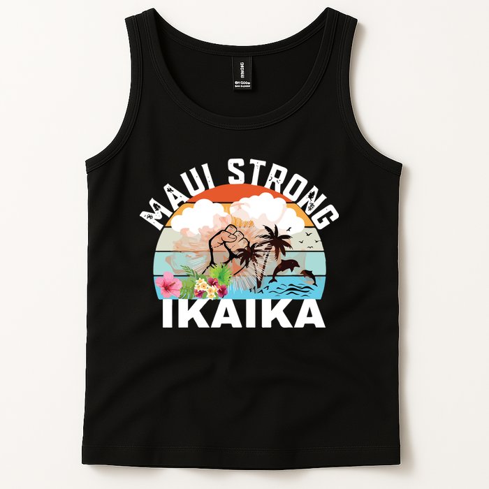 Maui Strong Ikaika Lahaina Banyan Tree Maui Hawaii Shoreline Tank Top