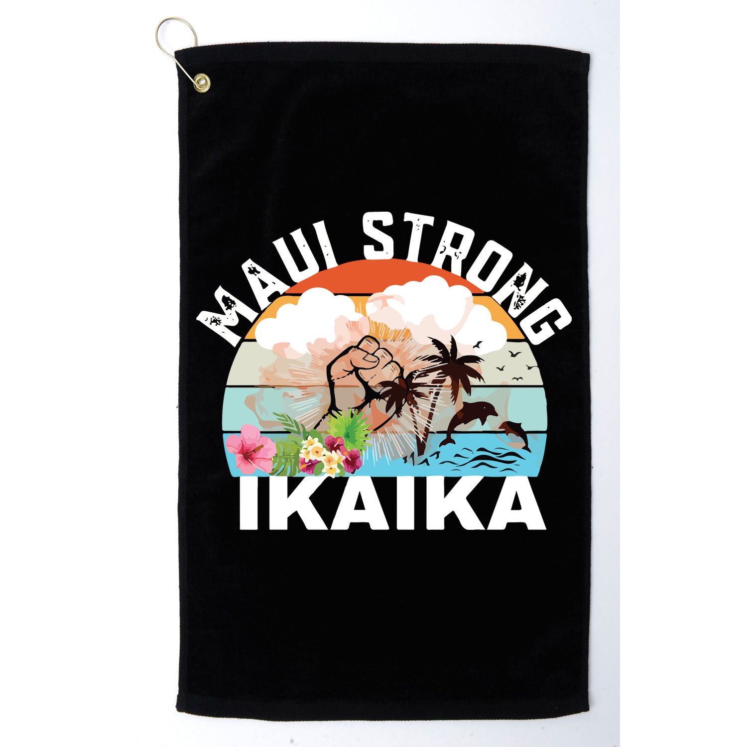 Maui Strong Ikaika Lahaina Banyan Tree Maui Hawaii Shoreline Golf Towel