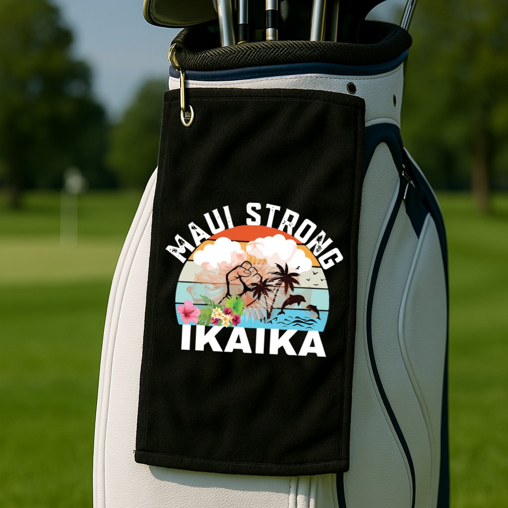 Maui Strong Ikaika Lahaina Banyan Tree Maui Hawaii Shoreline Golf Towel