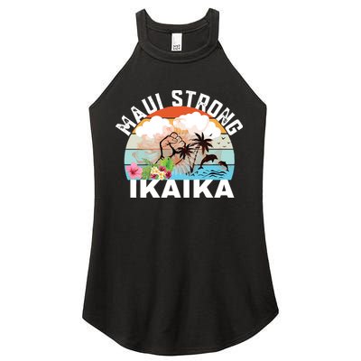 Maui Strong Ikaika Lahaina Banyan Tree Maui Hawaii Shoreline Women's Perfect Tri Rocker Tank