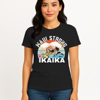 Maui Strong Ikaika Lahaina Banyan Tree Maui Hawaii Shoreline Womens T-Shirt