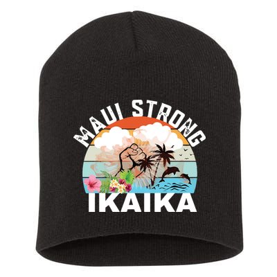 Maui Strong Ikaika Lahaina Banyan Tree Maui Hawaii Shoreline Short Acrylic Beanie