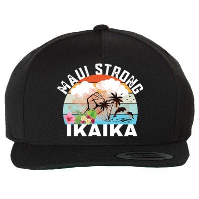 Maui Strong Ikaika Lahaina Banyan Tree Maui Hawaii Shoreline Wool Snapback Cap