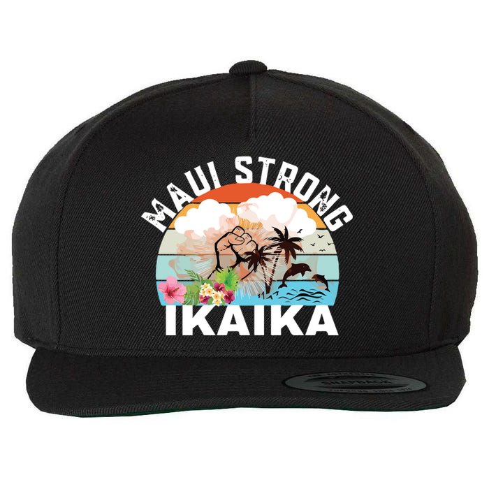 Maui Strong Ikaika Lahaina Banyan Tree Maui Hawaii Shoreline Wool Snapback Cap