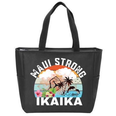 Maui Strong Ikaika Lahaina Banyan Tree Maui Hawaii Shoreline Zip Tote Bag