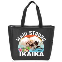 Maui Strong Ikaika Lahaina Banyan Tree Maui Hawaii Shoreline Zip Tote Bag