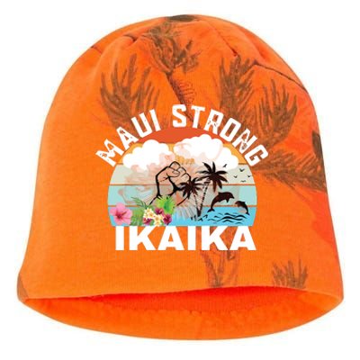 Maui Strong Ikaika Lahaina Banyan Tree Maui Hawaii Shoreline Kati - Camo Knit Beanie