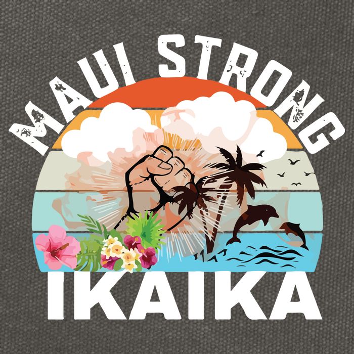 Maui Strong Ikaika Lahaina Banyan Tree Maui Hawaii Shoreline Cotton Canvas Backpack