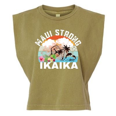 Maui Strong Ikaika Lahaina Banyan Tree Maui Hawaii Shoreline Garment-Dyed Women's Muscle Tee