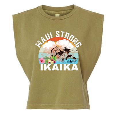 Maui Strong Ikaika Lahaina Banyan Tree Maui Hawaii Shoreline Garment-Dyed Women's Muscle Tee