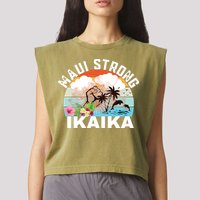 Maui Strong Ikaika Lahaina Banyan Tree Maui Hawaii Shoreline Garment-Dyed Women's Muscle Tee