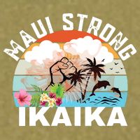 Maui Strong Ikaika Lahaina Banyan Tree Maui Hawaii Shoreline Garment-Dyed Women's Muscle Tee