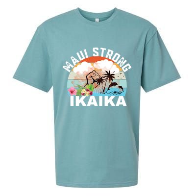 Maui Strong Ikaika Lahaina Banyan Tree Maui Hawaii Shoreline Sueded Cloud Jersey T-Shirt