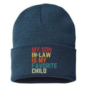 My SonInLaw Is My Favorite Child Family Humor Dad Mom Sustainable Knit Beanie