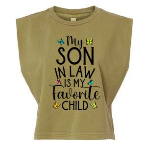 My Son In Law Is My Favorite Child Family Butterfly Design Garment-Dyed Women's Muscle Tee