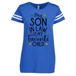 My Son In Law Is My Favorite Child Family Butterfly Design Enza Ladies Jersey Football T-Shirt