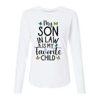 My Son In Law Is My Favorite Child Family Butterfly Design Womens Cotton Relaxed Long Sleeve T-Shirt