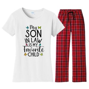 My Son In Law Is My Favorite Child Family Butterfly Design Women's Flannel Pajama Set