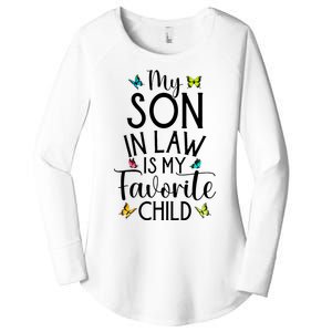 My Son In Law Is My Favorite Child Family Butterfly Design Women's Perfect Tri Tunic Long Sleeve Shirt