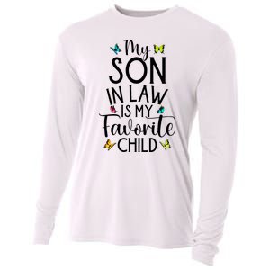 My Son In Law Is My Favorite Child Family Butterfly Design Cooling Performance Long Sleeve Crew