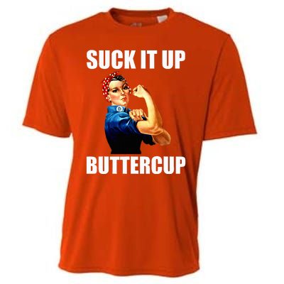 Motivational Suck It Up Buttercup Rosie Riveter Cooling Performance Crew T-Shirt