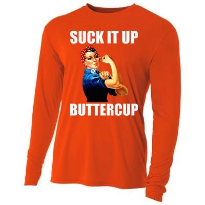 Motivational Suck It Up Buttercup Rosie Riveter Cooling Performance Long Sleeve Crew