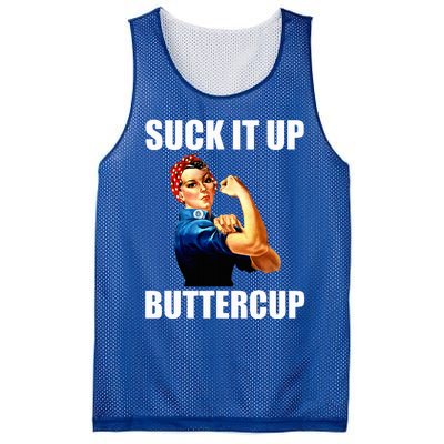 Motivational Suck It Up Buttercup Rosie Riveter Mesh Reversible Basketball Jersey Tank