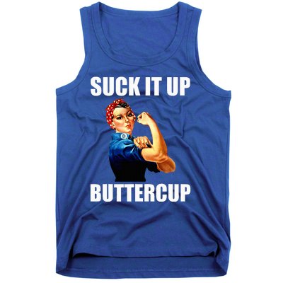 Motivational Suck It Up Buttercup Rosie Riveter Tank Top