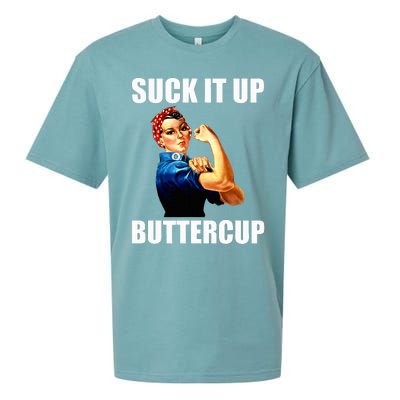 Motivational Suck It Up Buttercup Rosie Riveter Sueded Cloud Jersey T-Shirt