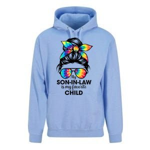 My Son In Law Is My Favorite Child Messy Bun Tie Dye Funny Unisex Surf Hoodie