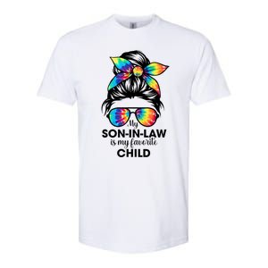 My Son In Law Is My Favorite Child Messy Bun Tie Dye Funny Softstyle CVC T-Shirt