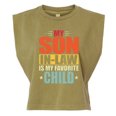 My Son In Law Is My Favorite Child Funny Family Humor Retro Garment-Dyed Women's Muscle Tee