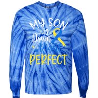 My Son Is Down Right Perfect Down Syndrome Awareness Mom Dad Gift Tie-Dye Long Sleeve Shirt