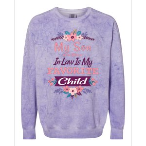 My Son In Law Is My Favorite Child Humor Funny Family Colorblast Crewneck Sweatshirt