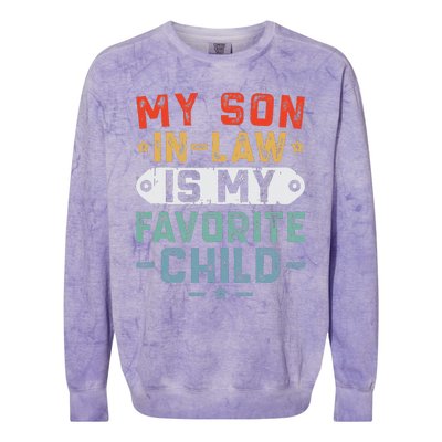 My Son In Law Is My Favorite Child Funny Family Humor Retro Colorblast Crewneck Sweatshirt