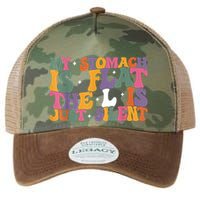 My Stomach Is Flat The L Is Just Silent Funny Fat Chubby Legacy Tie Dye Trucker Hat