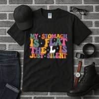 My Stomach Is Flat The L Is Just Silent Funny Fat Chubby Tall T-Shirt