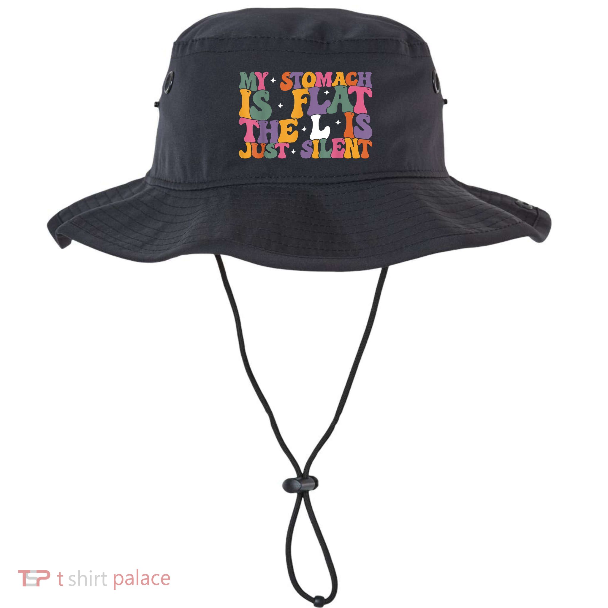 My Stomach Is Flat The L Is Just Silent Funny Fat Chubby Bucket Hat