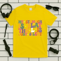 My Stomach Is Flat The L Is Just Silent Funny Fat Chubby T-Shirt