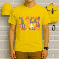 My Stomach Is Flat The L Is Just Silent Funny Fat Chubby T-Shirt