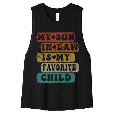 My Son In Law Is My Favorite Child MotherInLaw Funny Mom Women's Racerback Cropped Tank