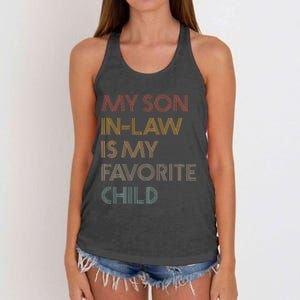 My Son In Law Is My Favorite Child Funny Family Humour Retro Women's Knotted Racerback Tank