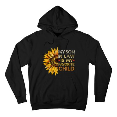 My Son In Law Is My Favorite Child Retro Groovy Sunflower Hoodie