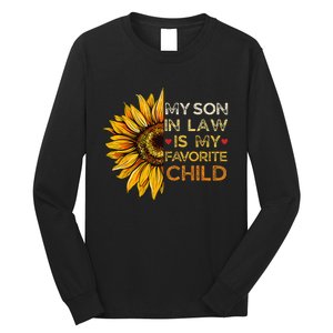 My Son In Law Is My Favorite Child Retro Groovy Sunflower Long Sleeve Shirt