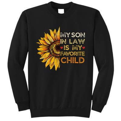 My Son In Law Is My Favorite Child Retro Groovy Sunflower Sweatshirt