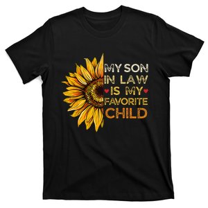 My Son In Law Is My Favorite Child Retro Groovy Sunflower T-Shirt