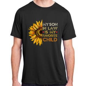 My Son In Law Is My Favorite Child Retro Groovy Sunflower Adult ChromaSoft Performance T-Shirt