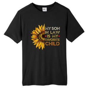 My Son In Law Is My Favorite Child Retro Groovy Sunflower Tall Fusion ChromaSoft Performance T-Shirt