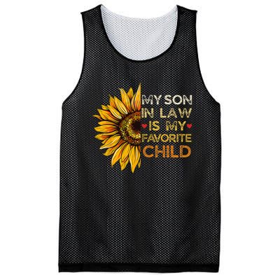 My Son In Law Is My Favorite Child Retro Groovy Sunflower Mesh Reversible Basketball Jersey Tank