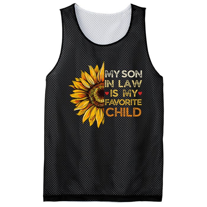 My Son In Law Is My Favorite Child Retro Groovy Sunflower Mesh Reversible Basketball Jersey Tank